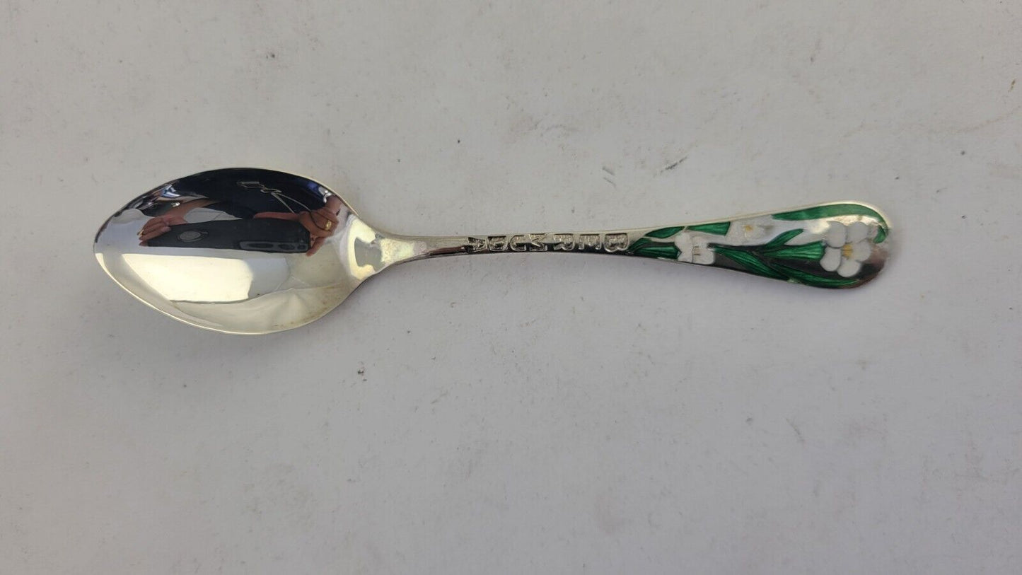 Enameled Bermuda 4 3/4" Sterling Silver Souvenir Spoon .38oz. by Breadner Mfg Co