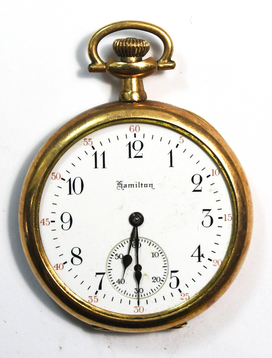 1914 Hamilton Grade 910 OF Swing 20yr GF Case Size 12 Pocket Watch Not Running