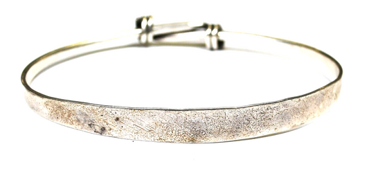 Sterling Silver Ed Levin Signature Adjustable Bangle Bracelet 7mm