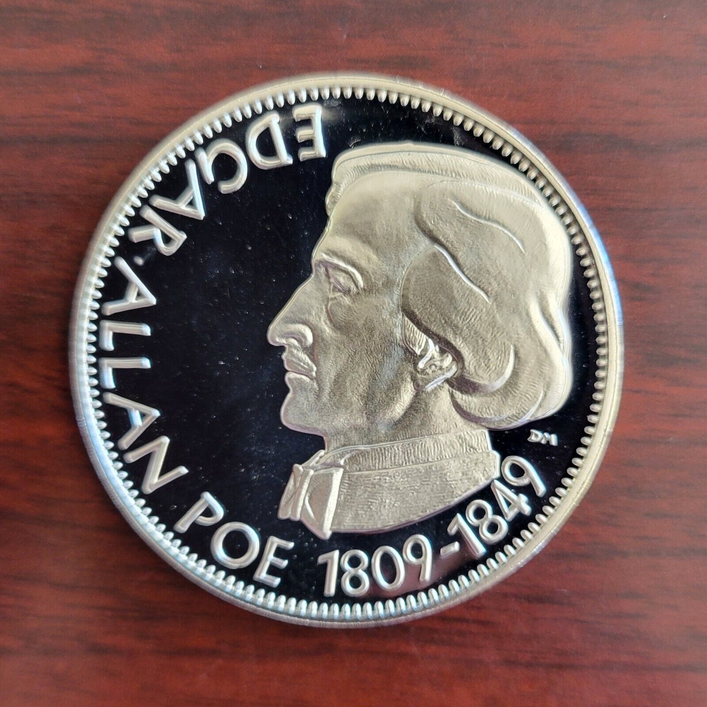 1971 Edgar Allen Poe Master Of Grotesque Franklin Mint Sterling Medal .85oz.