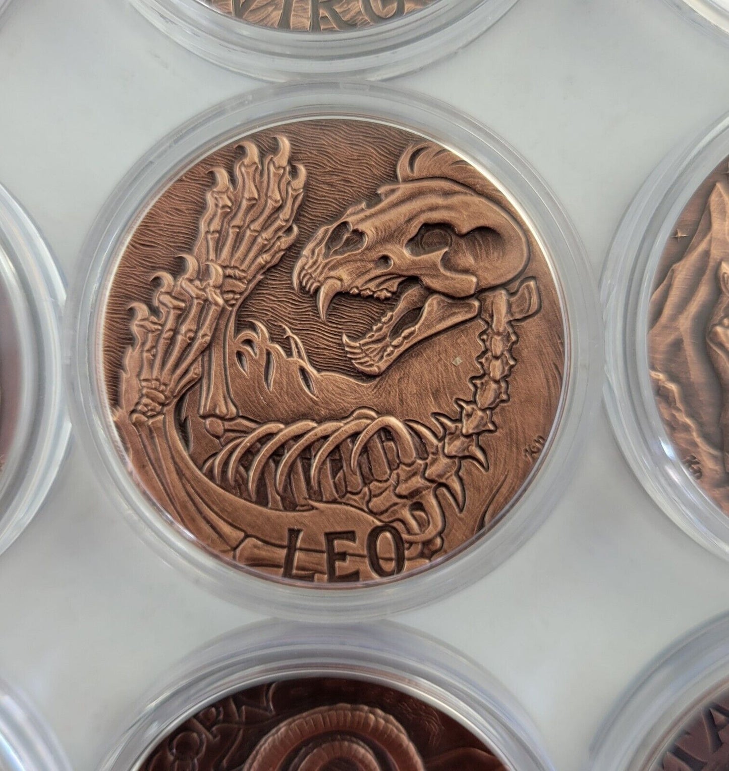 2015 Complete Zodiac .999 Fine Copper Rounds 12pc Skullcoins wCOA Cards Morbid