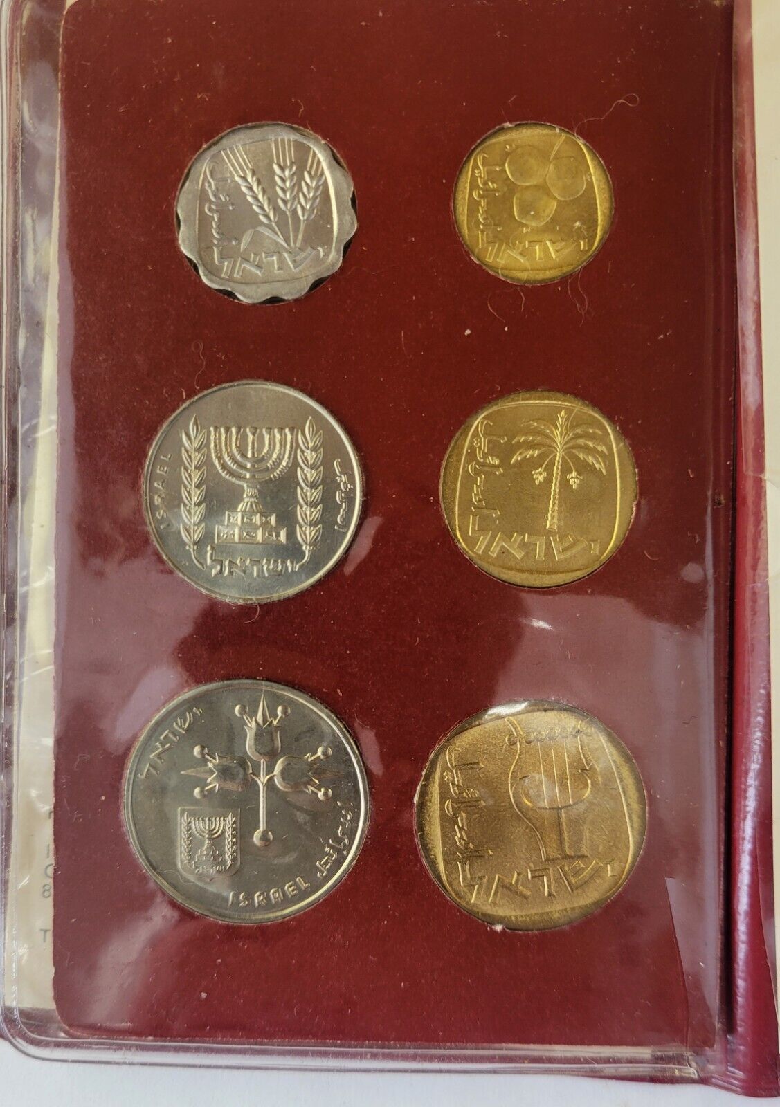 1970 Coins Of Israel 6 Coin Jerusalem Specimen Israel Govt Coins In Folder