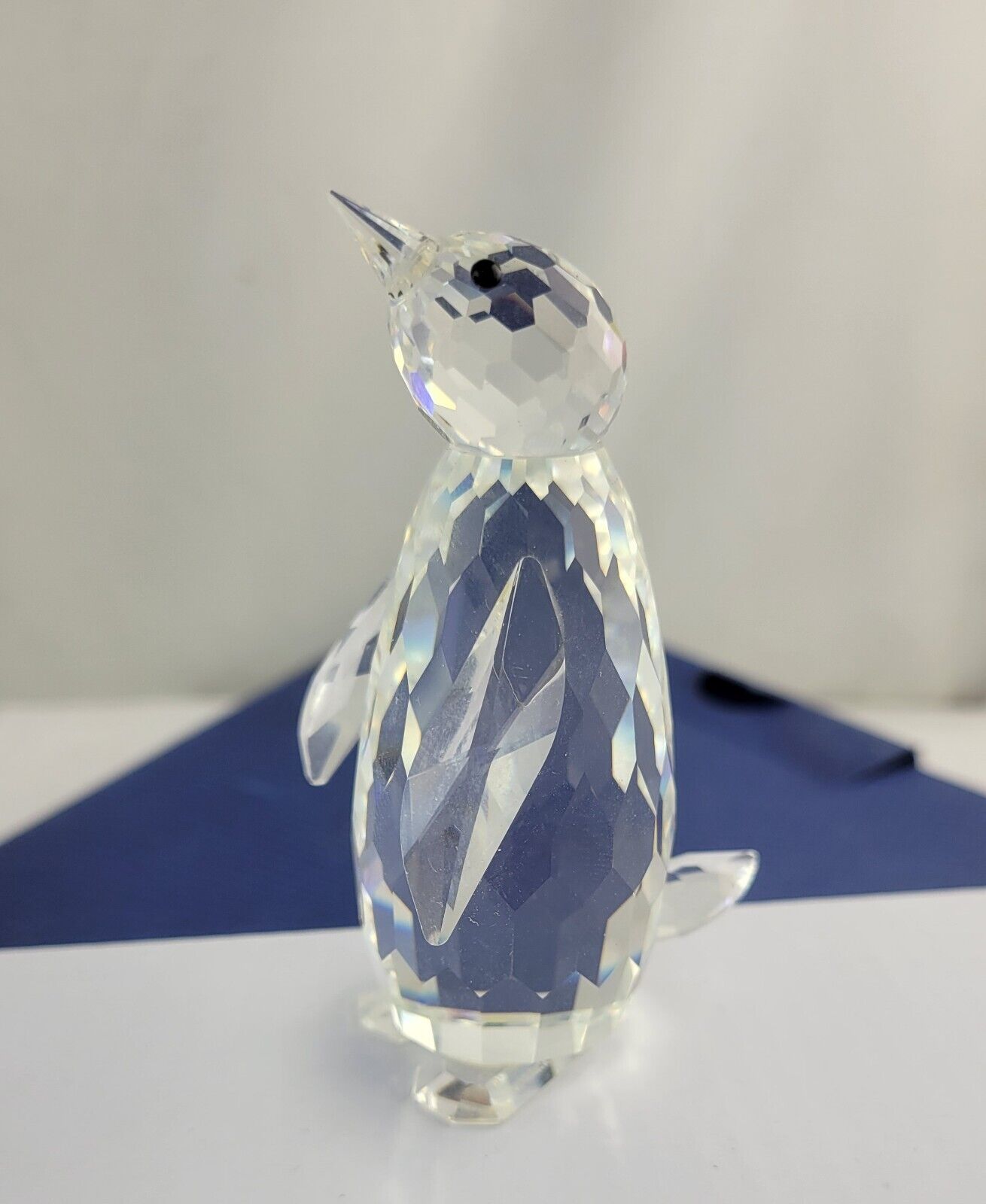 Swarovski Crystal Large Penguin Figurine 7643 NR 85 Austria No Box 3  1/4"