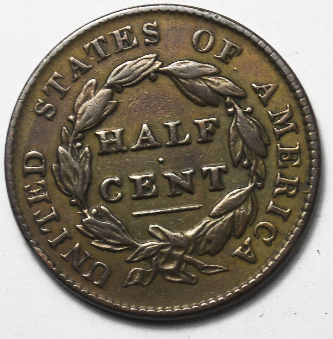 1828 1/2c Classic Head Half Cent Coin Philadelphia 13 Stars
