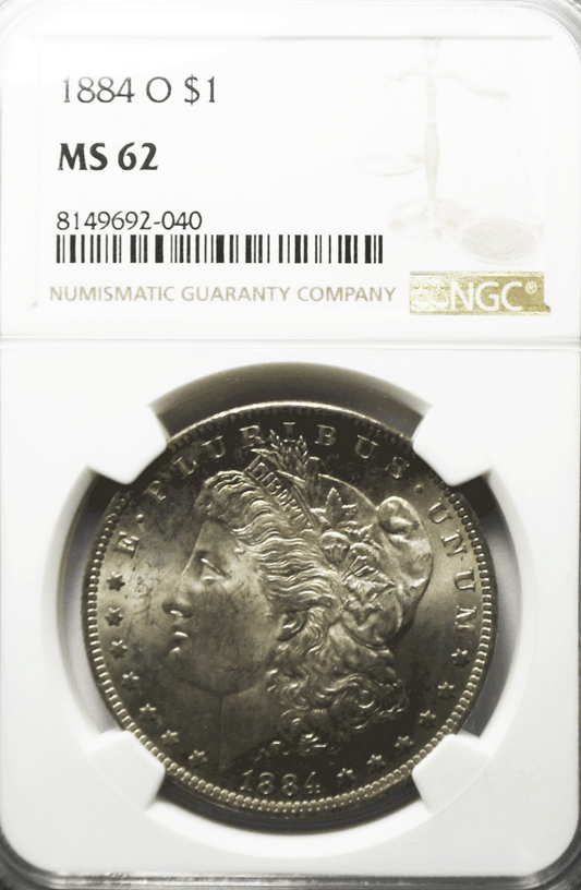 1884 O $1 Morgan Silver Dollar MS62 NGC Uncirculated New Orleans
