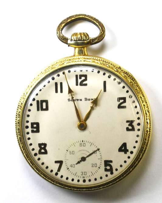 1921 South Bend Pocket Watch Size 12 Open Face 14k Gold Filled 429 19J