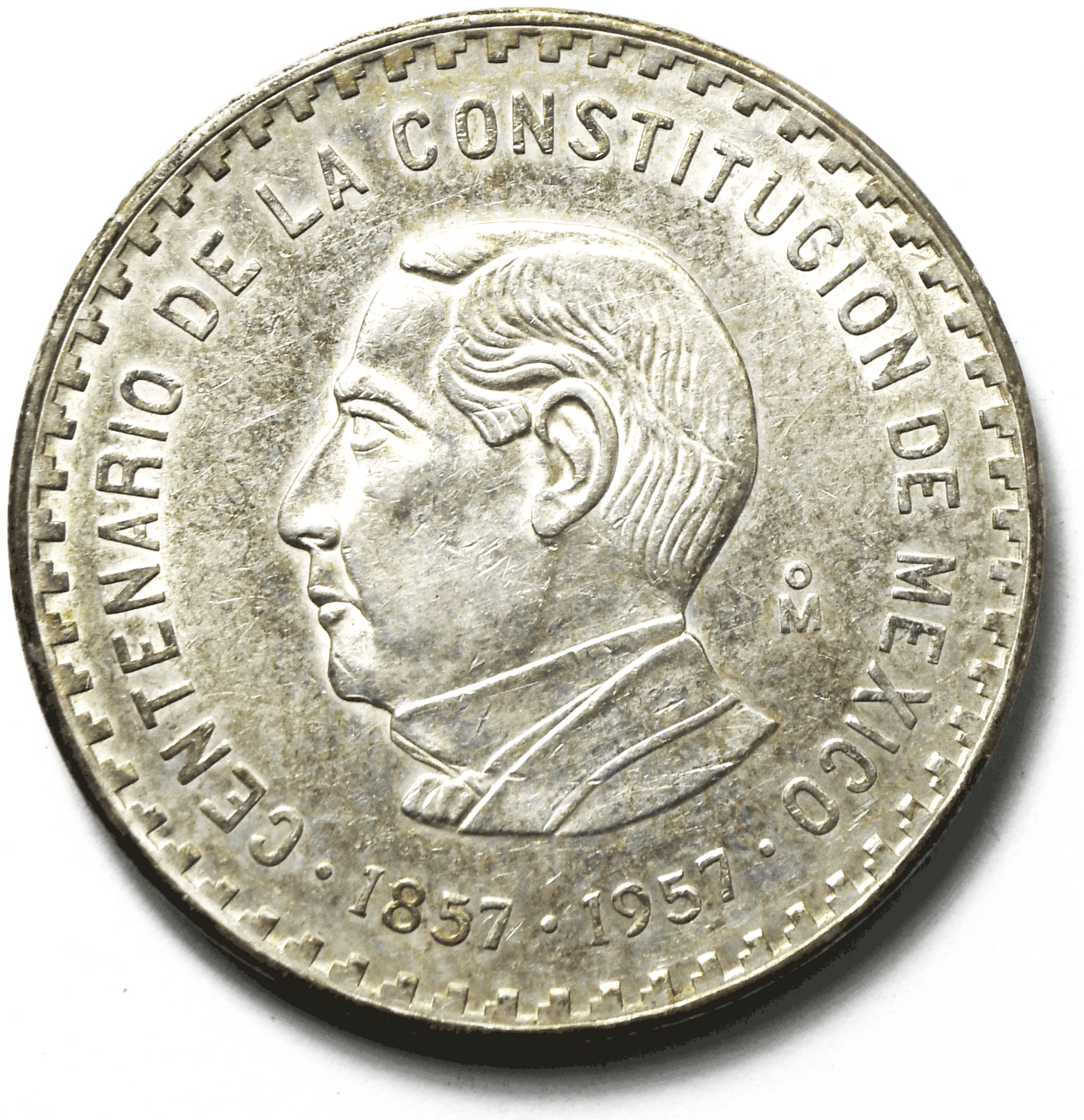 1957 Mexico Estados Unidos Mexicanos Ten 10 Diez Pesos Silver Coin KM#475 Rare