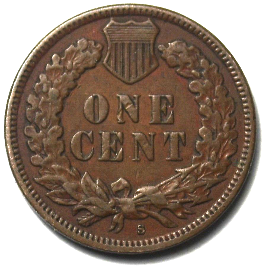 1908 S 1c Indian Head Penny One Cent US San Francisco Rare