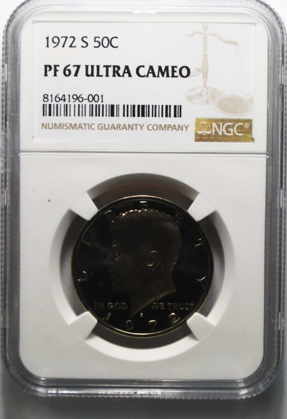 1972 S 50c Kennedy Half Dollar NGC PF67 Ultra Cameo Proof