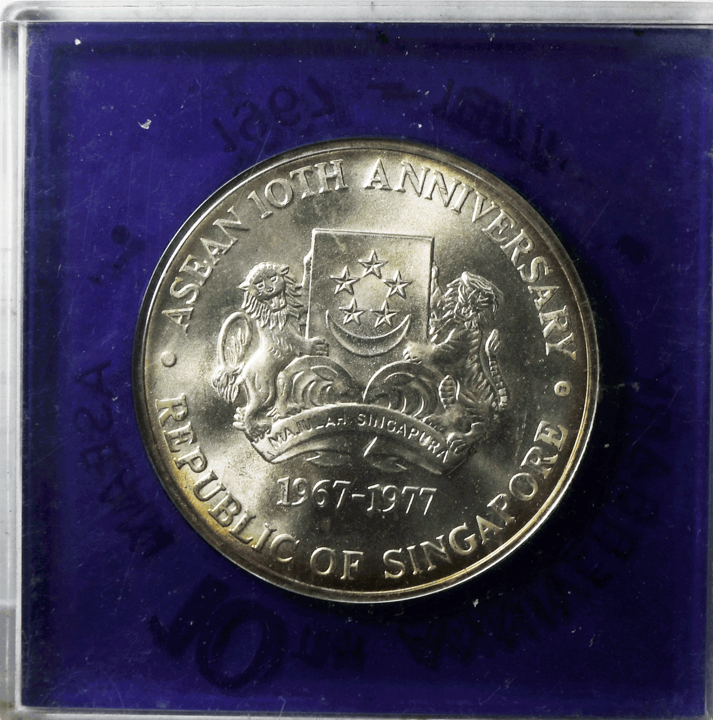 1977 SM Singapore 10 Ten Dollars Silver Coin KM# 15