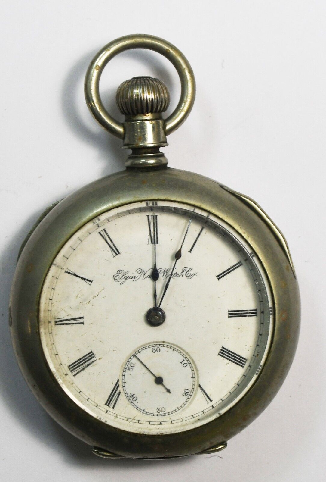 1891 Elgin Grade 74 Size 18 Open Face Pocket Watch NR Paperwork in Case Back