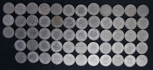 58pc Switzerland 2 Two Francs Coin Lot 1968 & 1969  KM#21a.1