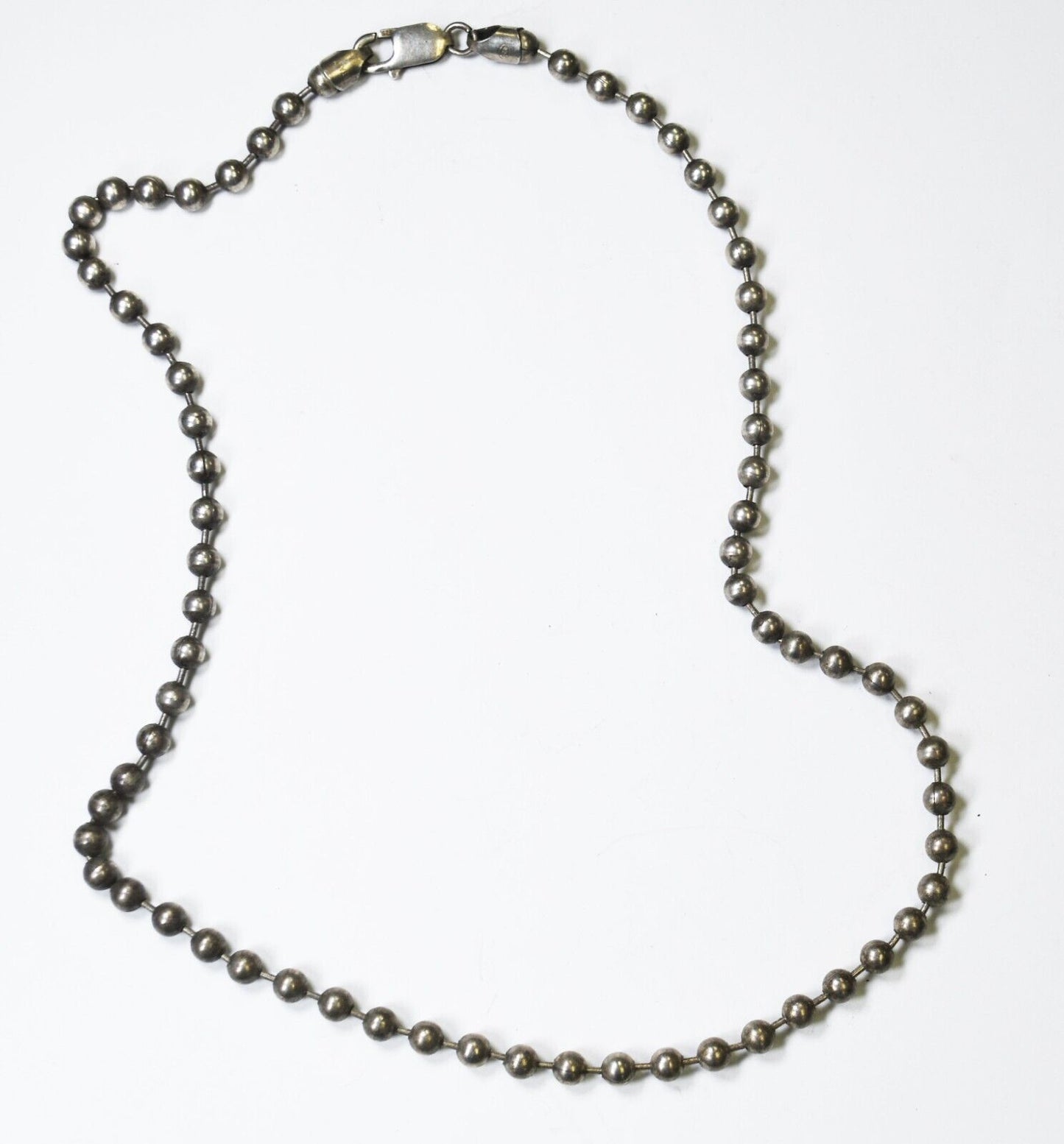 Sterling Silver Beaded Pull Chain 5mm Necklace 20"