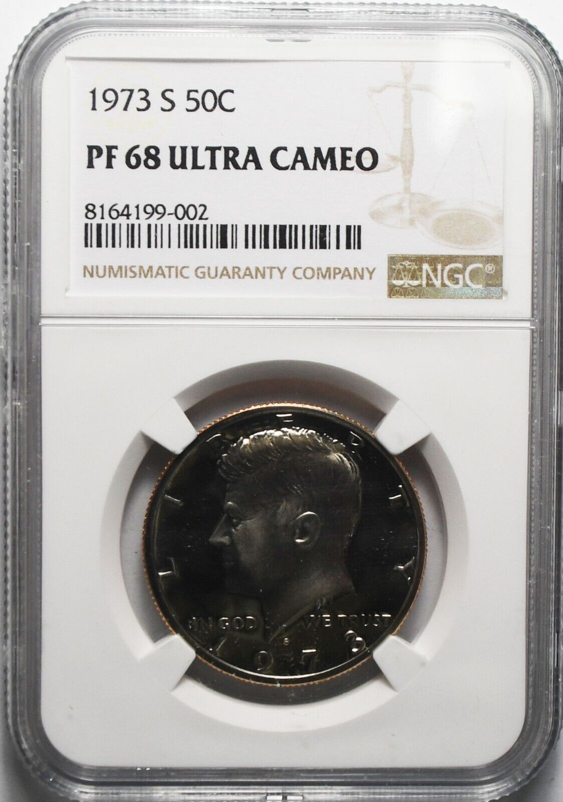 1973 S 50c Kennedy Half Dollar NGC PF68 Ultra Cameo Proof San Francisco