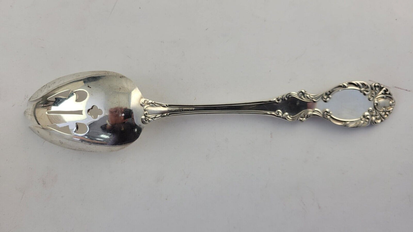 Lucerne by Wallace Sterling Silver 8 1/4" Slotted Solid Serving Spoon 1.9oz.