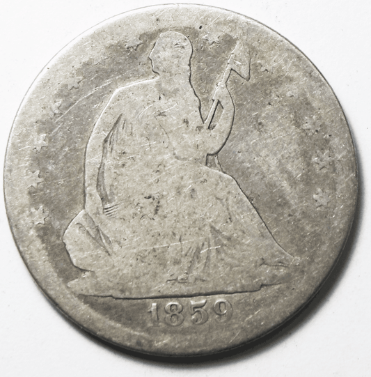 1859 50c Seated Liberty Silver Half Dollar Fifty Cents Philadelphia