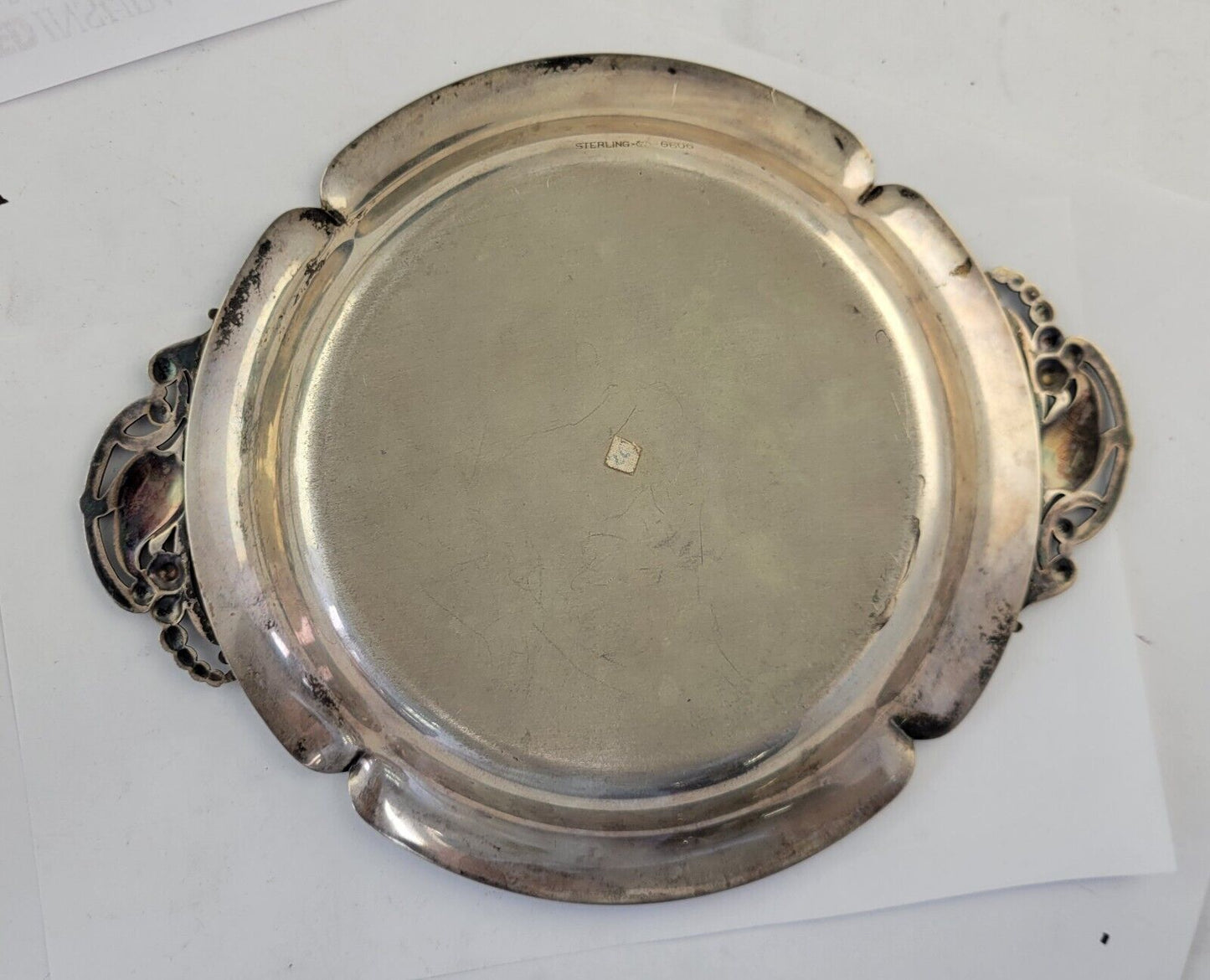 Blossom by Webster Sterling Silver 8" Wide Dish Tray Georg Jensen Style 6.1oz.