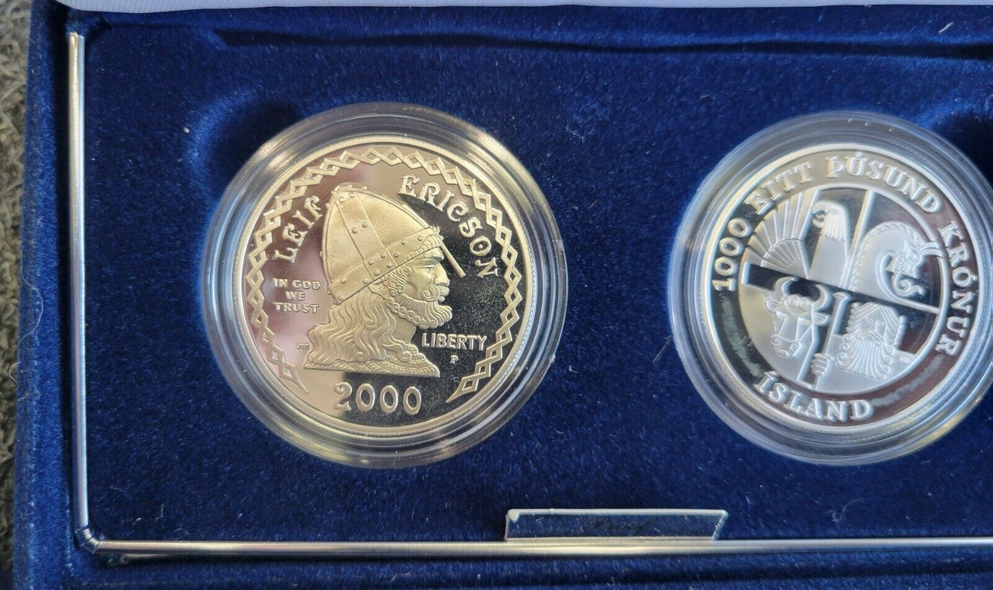 6 Commemorative US MINT Boxed Leif, Ellis, Capitol, Olympic, WWII 50TH, Rushmore