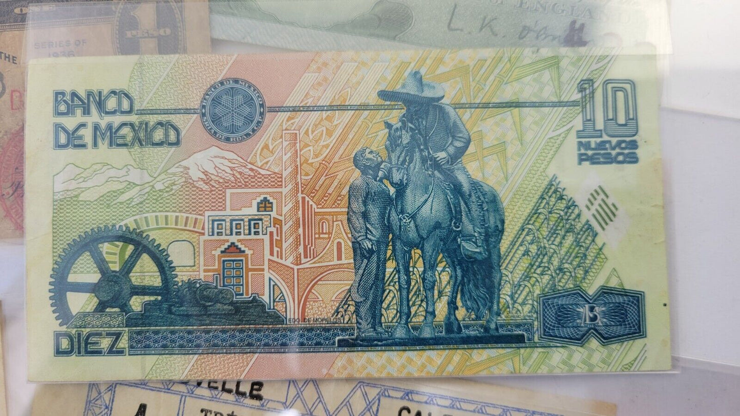 Circulated Lot of 6 Foreign Banknotes World Paper Money Currency