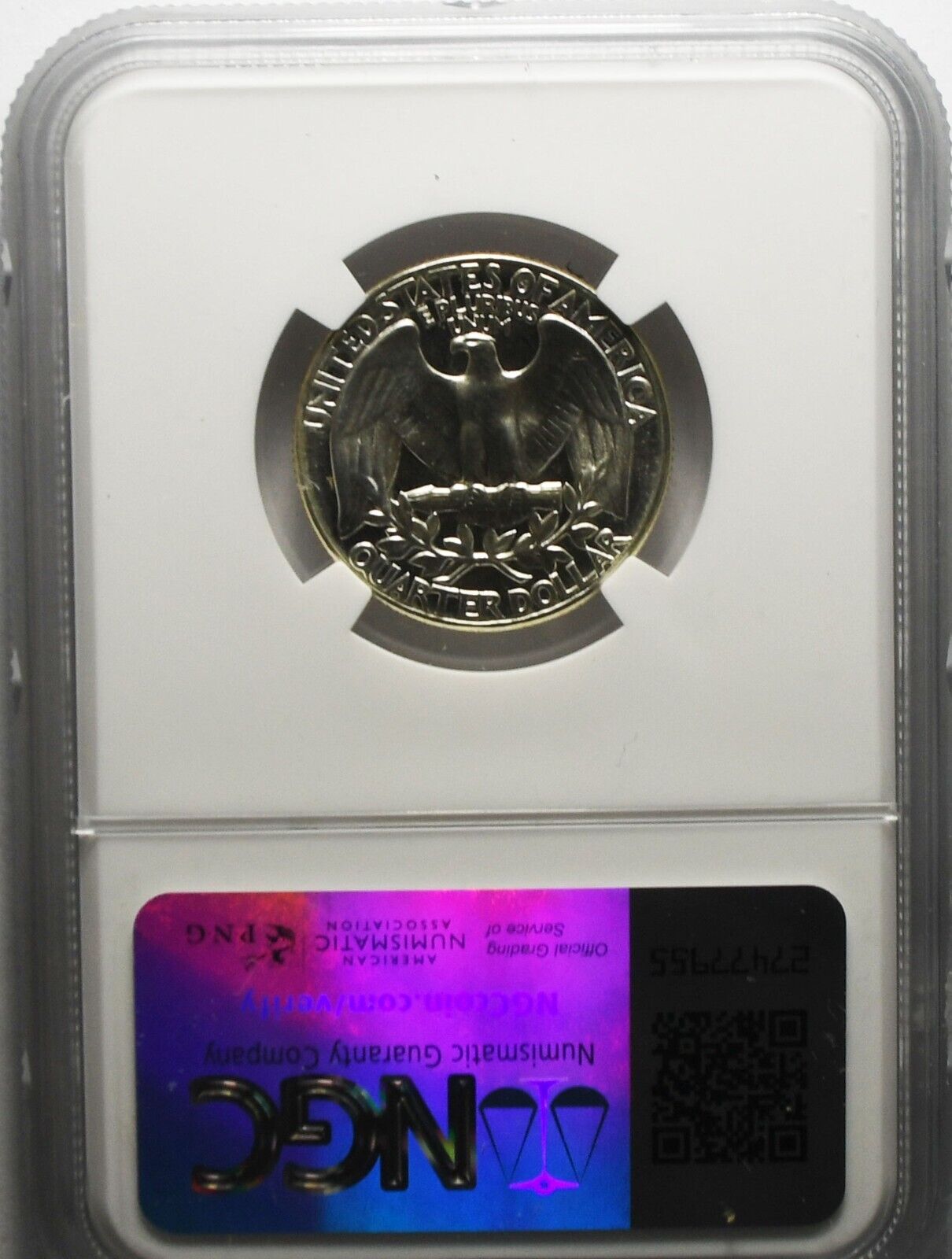 1955 25c Washington Proof Silver Quarter Dollar NGC PF67