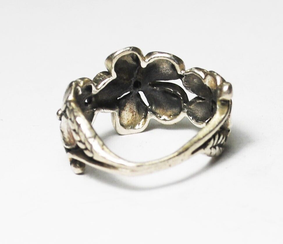 Sterling Dogwood Flower Ring 12mm Size 5