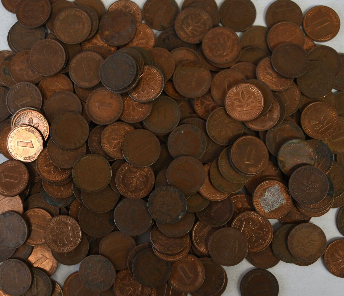 260pc Germany Federal Republic 1 One Pfennig Coins Lot 1950-1994