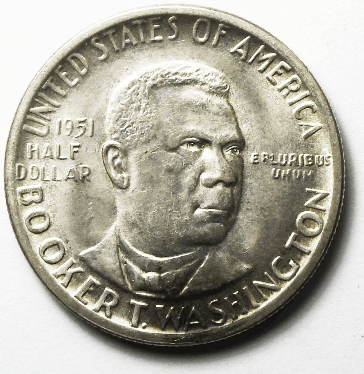1951 50c Booker T Washington Exposition Commemorative Silver Uncirculated