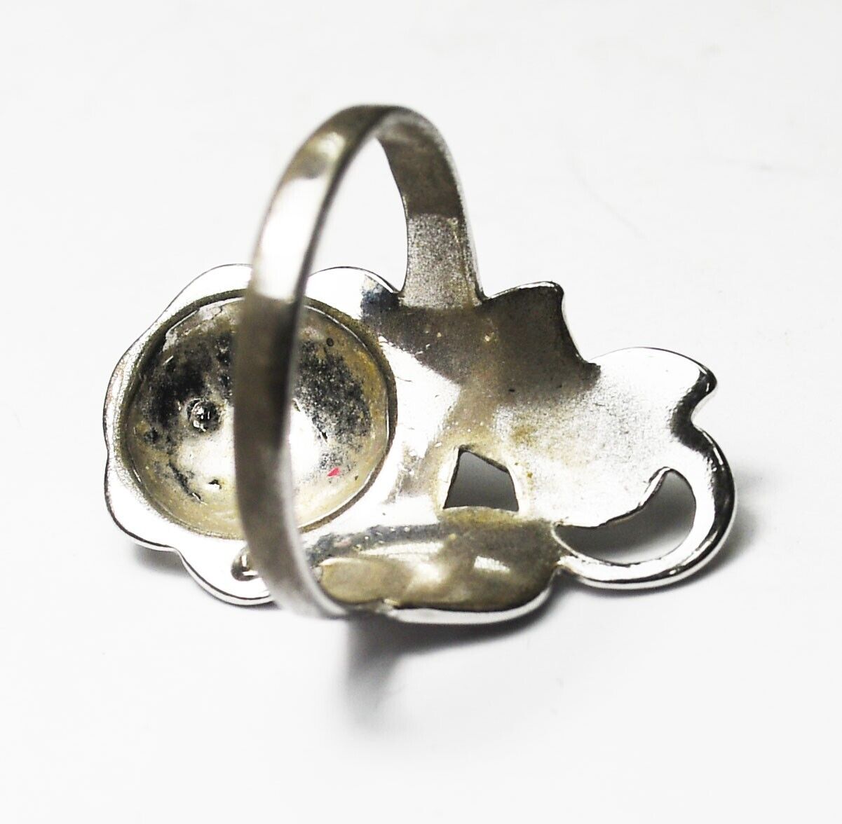 Sterling Silver Marcasite Flower Rose Ring 27mm Size 8