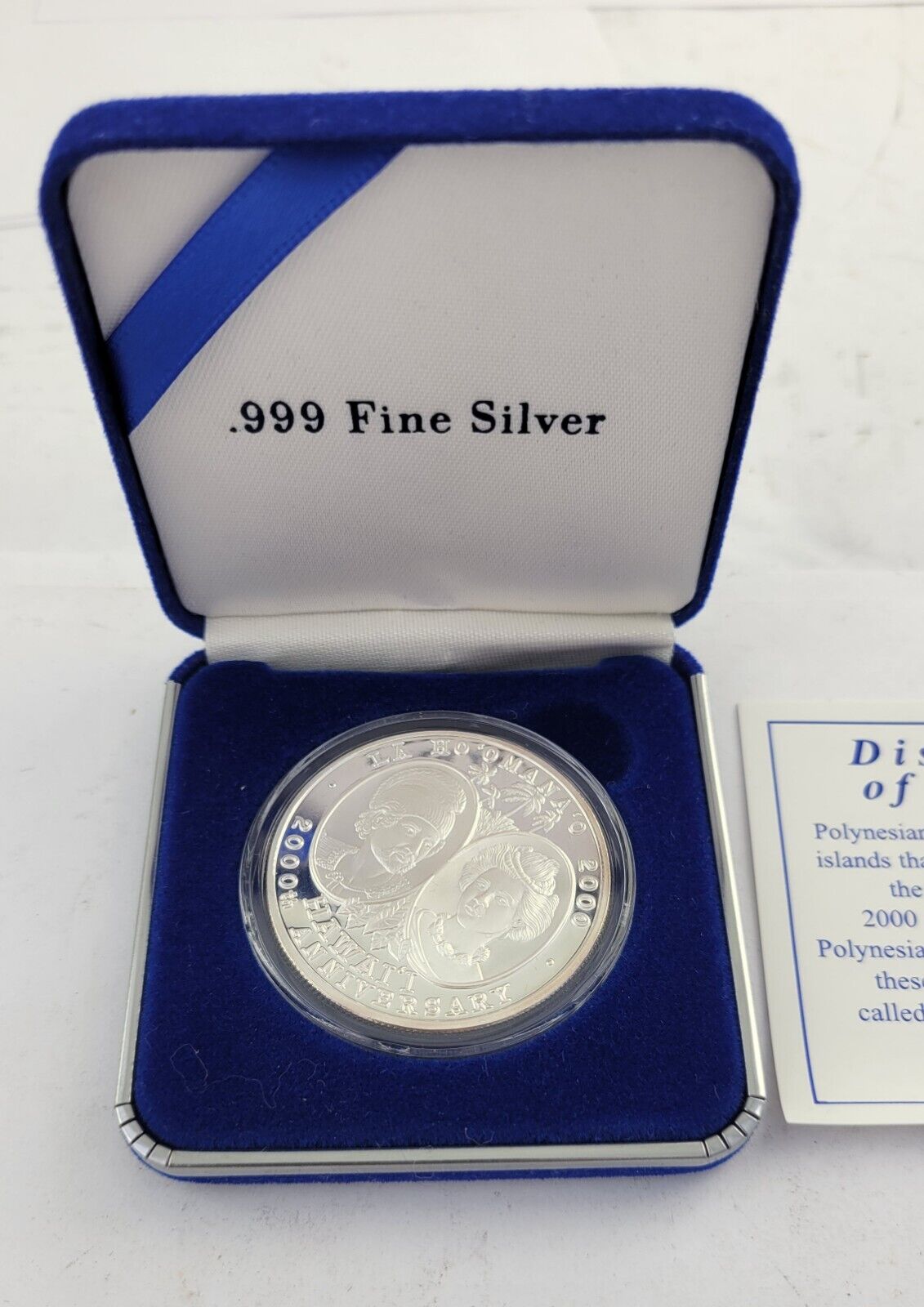 Discovery Of Hawaii Anniversary RHM Mint 1oz. Fine Silver .999 Boxed w/COA