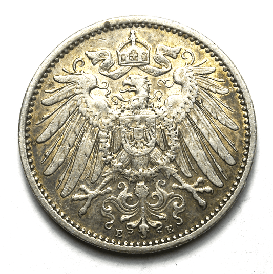 1911 E Germany Empire One Mark Silver Coin KM# 14