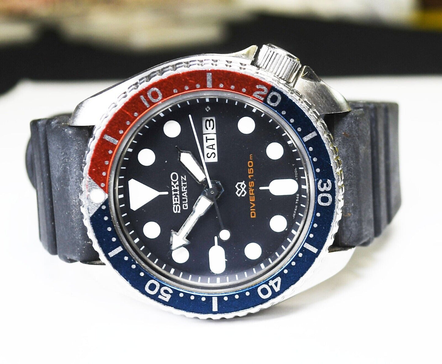 Retro Men's Seiko Pepsi Diver's 150m Day Date 7548 700B Stainless 42mm