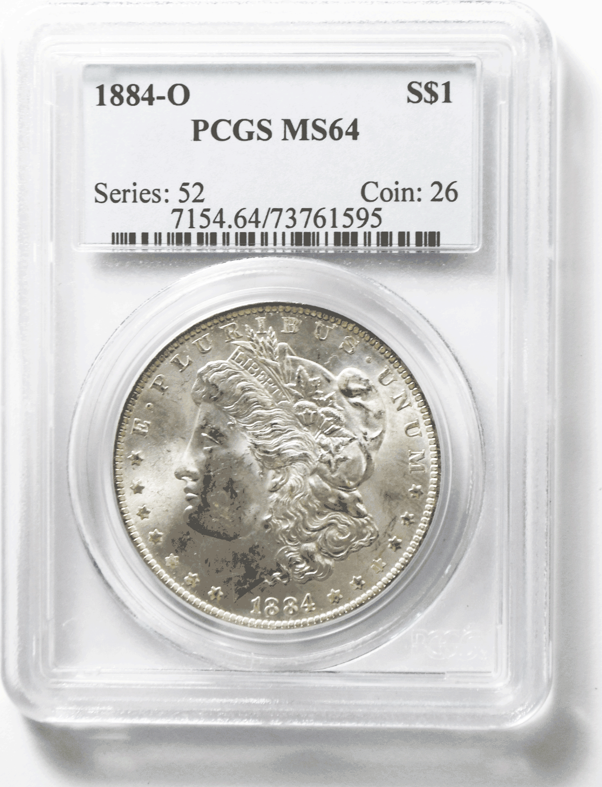 1884 O $1 Morgan Silver One Dollar PCGS MS64 New Orleans Uncirculated