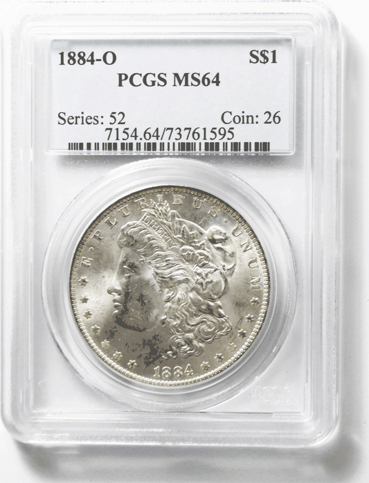 1884 O $1 Morgan Silver One Dollar PCGS MS64 New Orleans Uncirculated