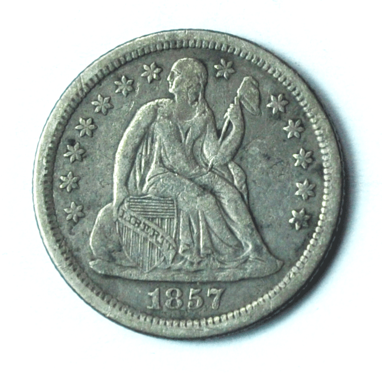 1857 O 10c Seated Silver Dime Ten Cents New Orleans