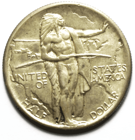 1926 50c Oregon Trail Centennial Lincoln Commemorative Silver Half Dollar