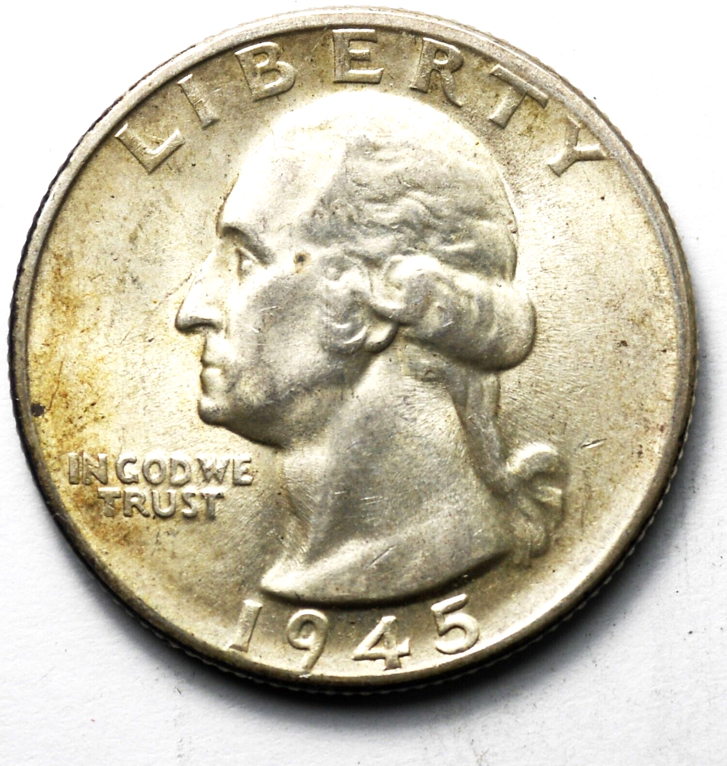 1945 S 25c Washington Silver Quarter Dollar San Francisco AU