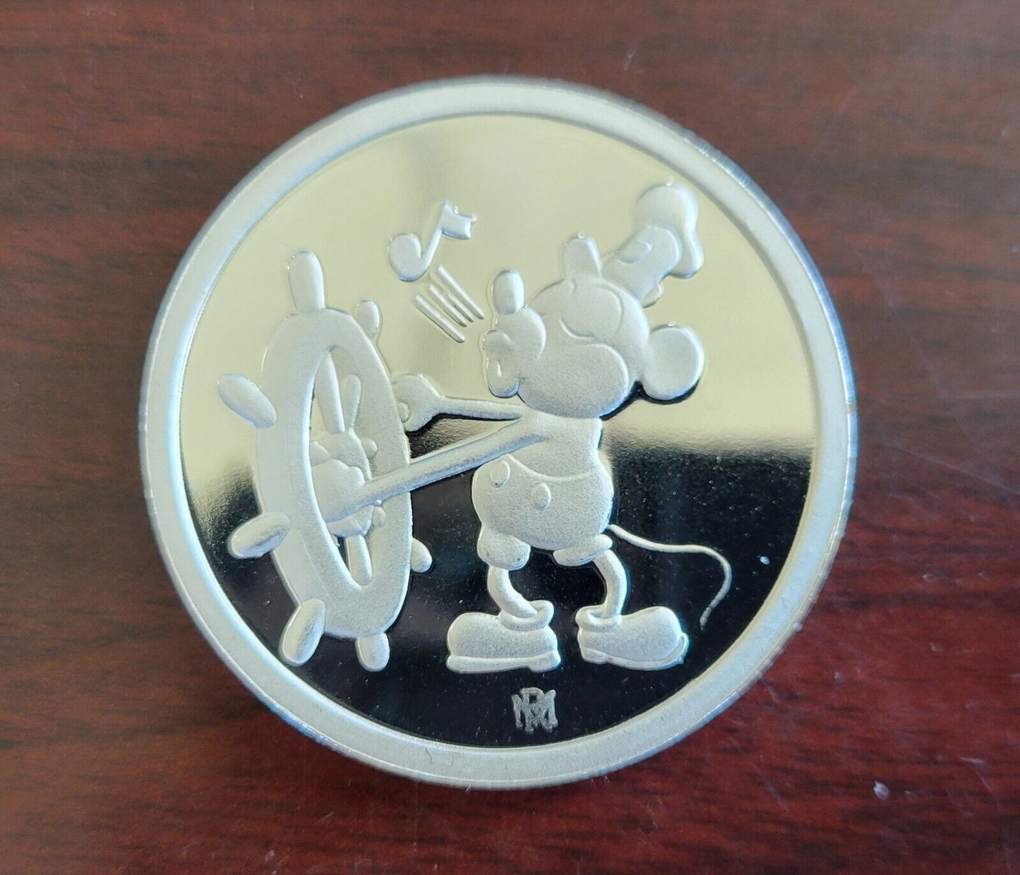Disney Mickey Mouse Steamboat Willie 1oz. Collectible .999 Fine Silver Round