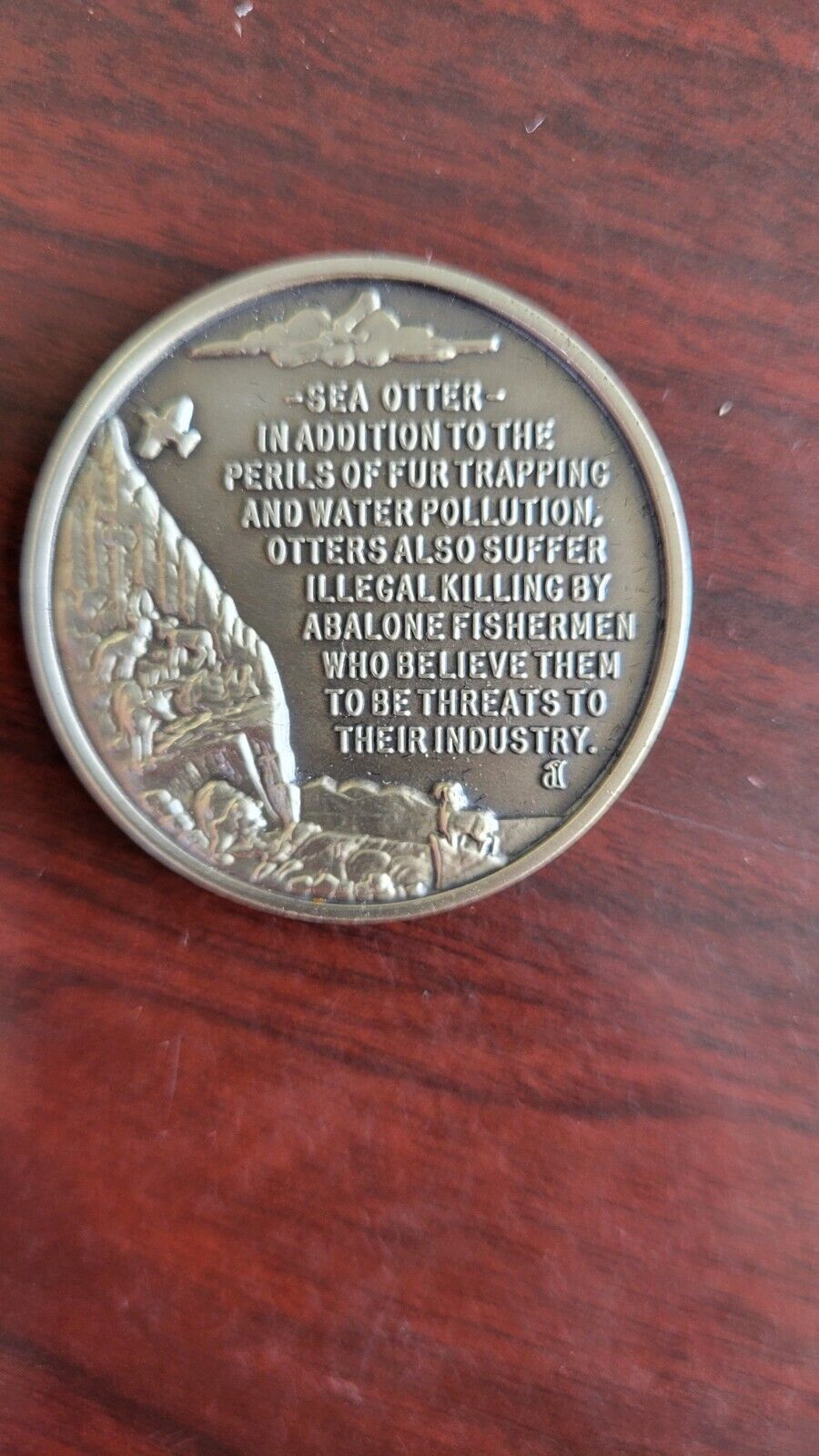 Longines Symphonette Sterling Sea Otter Wildlife Series Medal 1.1oz Coin