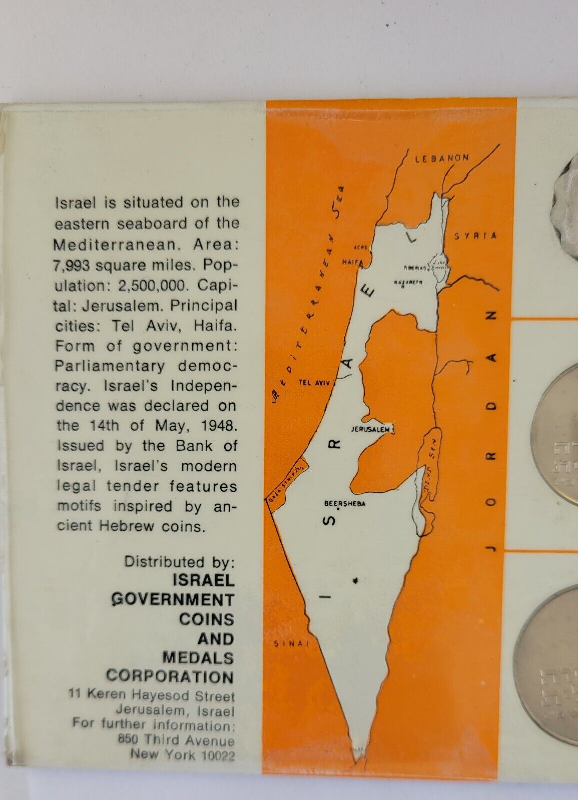 1966 Israel Proof-Like Issues Tel Aviv Mint 6 Coins Set Collection