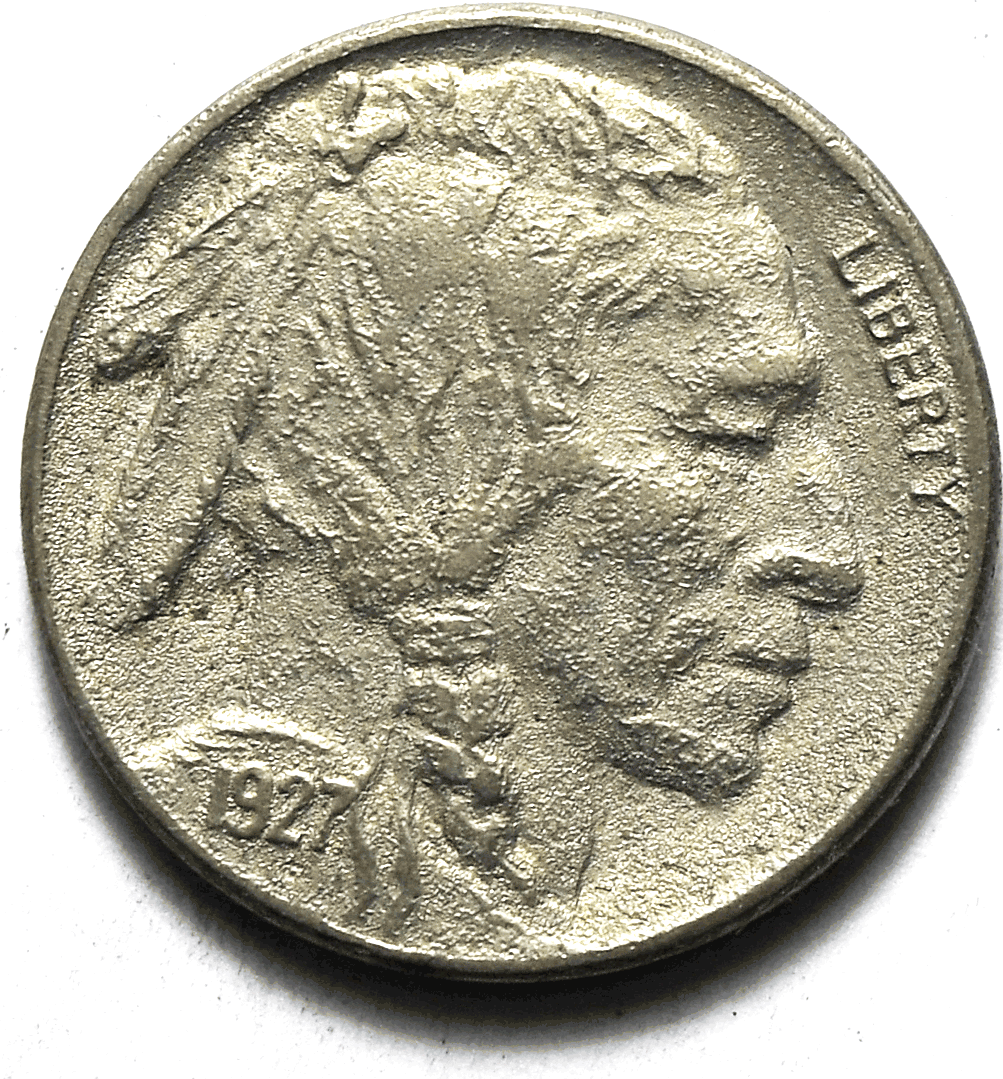 1927 S 5c Buffalo Nickel Five Cents San Francisco AU Details Corroded Obverse