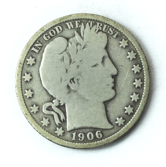 1906 D 50c Barber Silver Half Dollar Fifty Cents US Denver