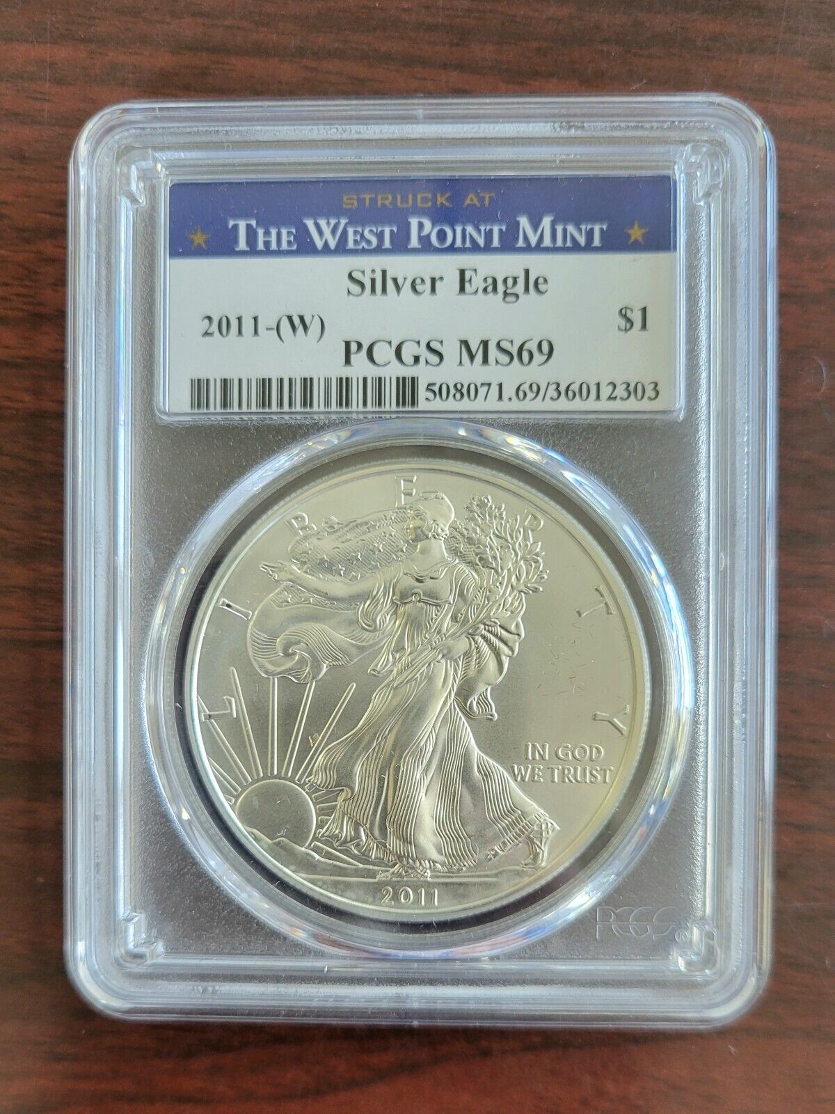 2011-(W) American Silver Eagle - PCGS MS69 Struck at West Point Blue Label
