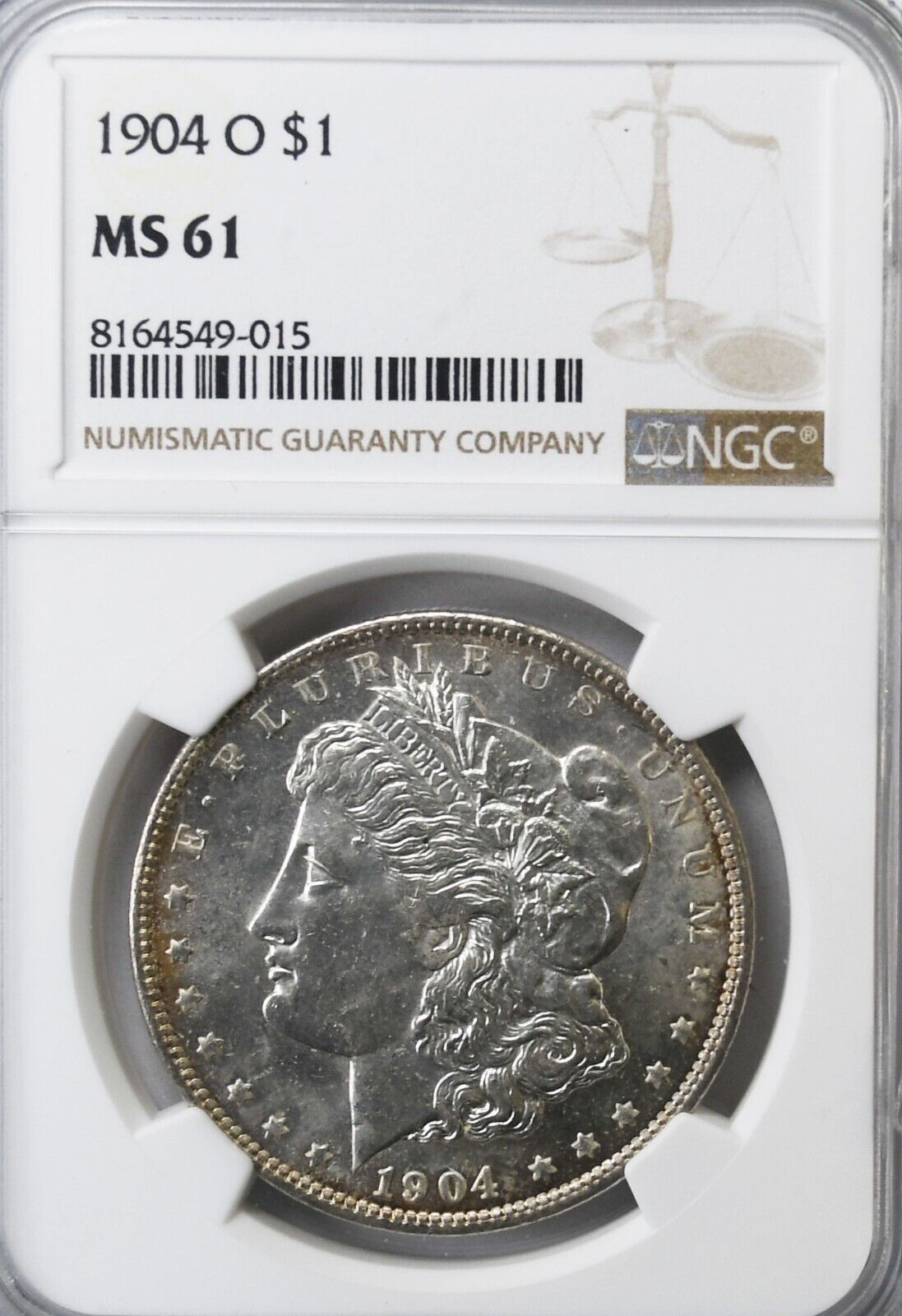 1904 O $1 Morgan Silver Dollar MS61 NGC New Orleans Uncirculated