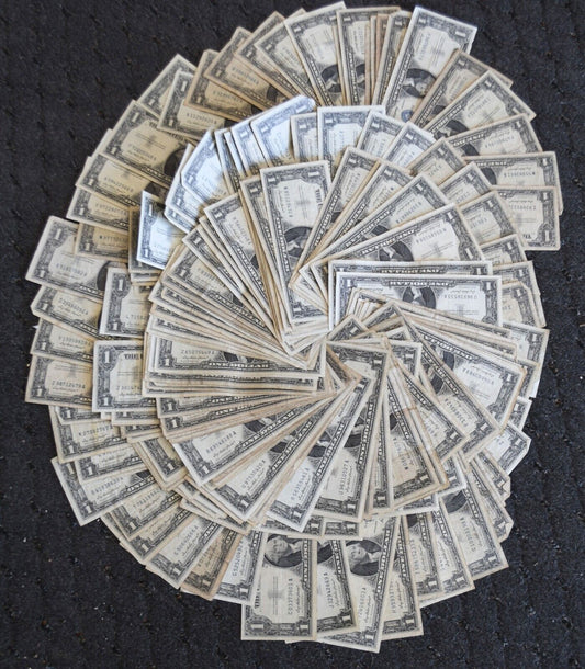 193-  1957 $1 One Dollar Silver Certificate Blue Seal Notes Lot