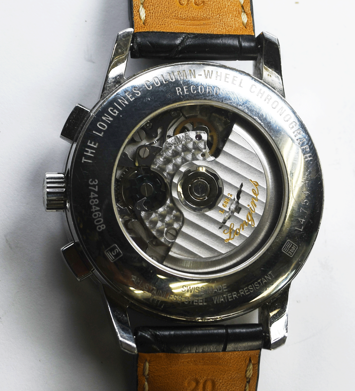 Longines Column Wheel Black Dial Chronograph Record 41mm Automatic L4.754.4