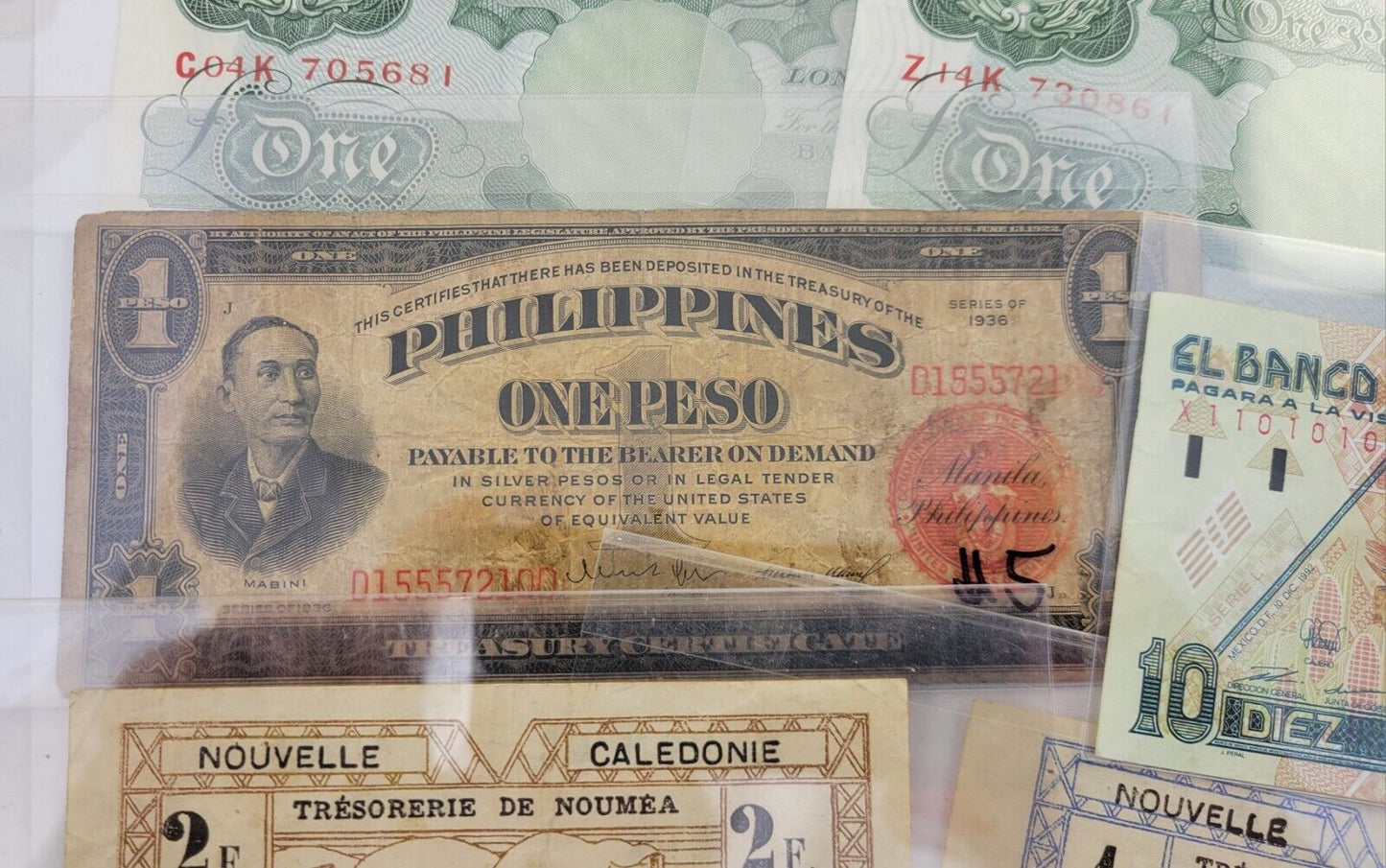 Circulated Lot of 6 Foreign Banknotes World Paper Money Currency