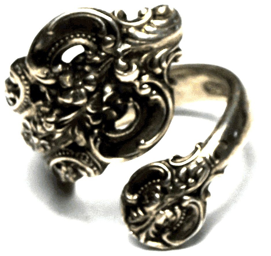 Antique Sterling Silver Grand Baroque Wallace Bypass Ring 24mm Size 6