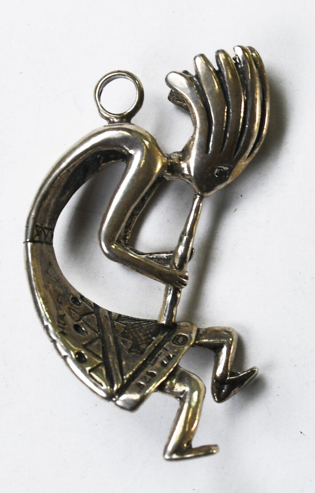 Sterling Silver Liberty CC Kokopelli Pendant 47mm x 29mm Pendant