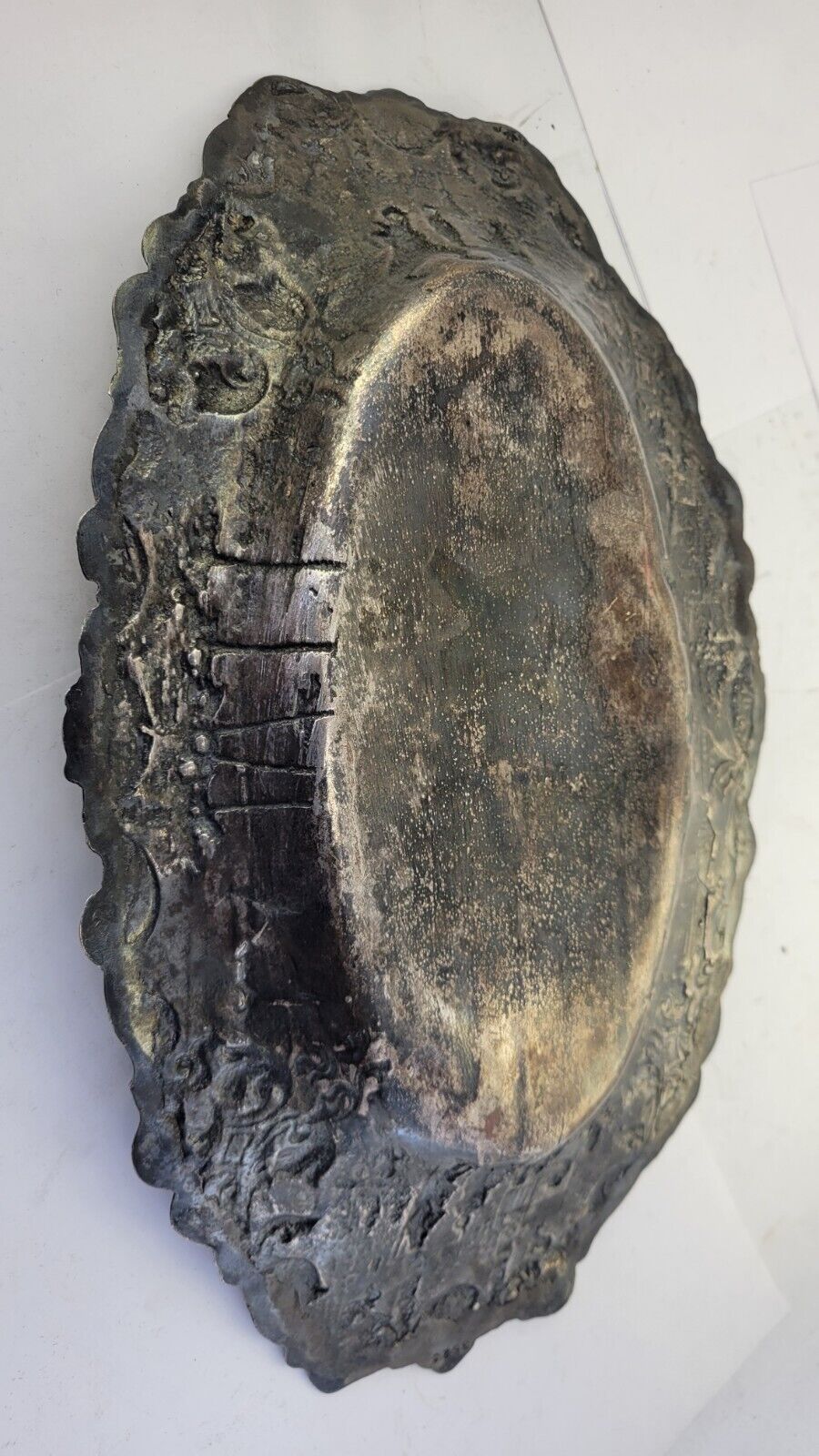 Barbour International Silver Co Quadruple Plate Dutch Scene Bread Tray 13.5"