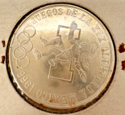 Mexican Olympic 1968 Mexico 25 Pesos Olympic Games .720 Silver Mexican COIN
